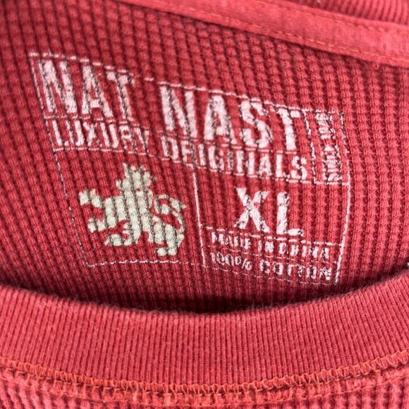 Nat Nast Shirt Mens Long Sleeve Waffle Knit Thermal Pullover Chili Pepper XL - Picture 11 of 11